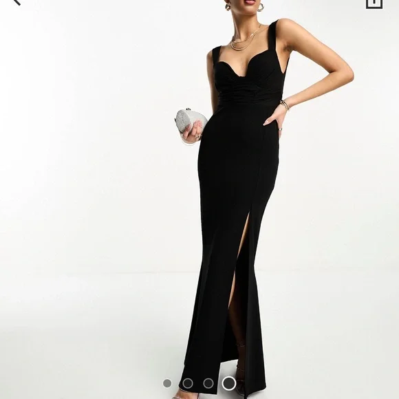 ASOS | Dresses | Cami Corset Black Floor Length Dress | Poshmark